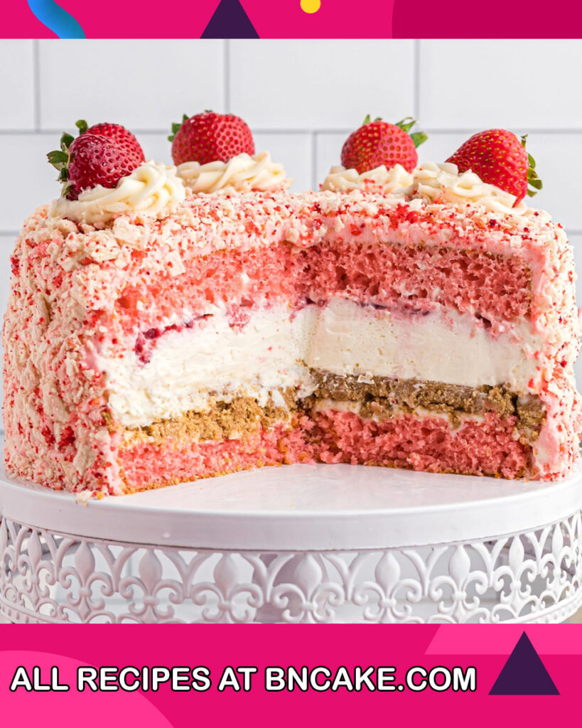 Strawberry-Crunch-Cheesecake-Cake-5